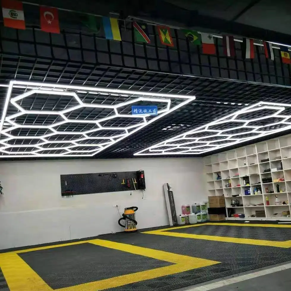 

New Arrival DIY Self Service Good Use In Car Showroom 4s Workshop Dropshipping Led Hexagon