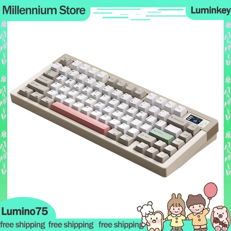 

Luminkey Lumino75 Mechanical Keyboard 3Mode 2.4G Wireless Bluetooth Keyboard Aluminum E-Sports Gaming Customized Keyboards Gifts