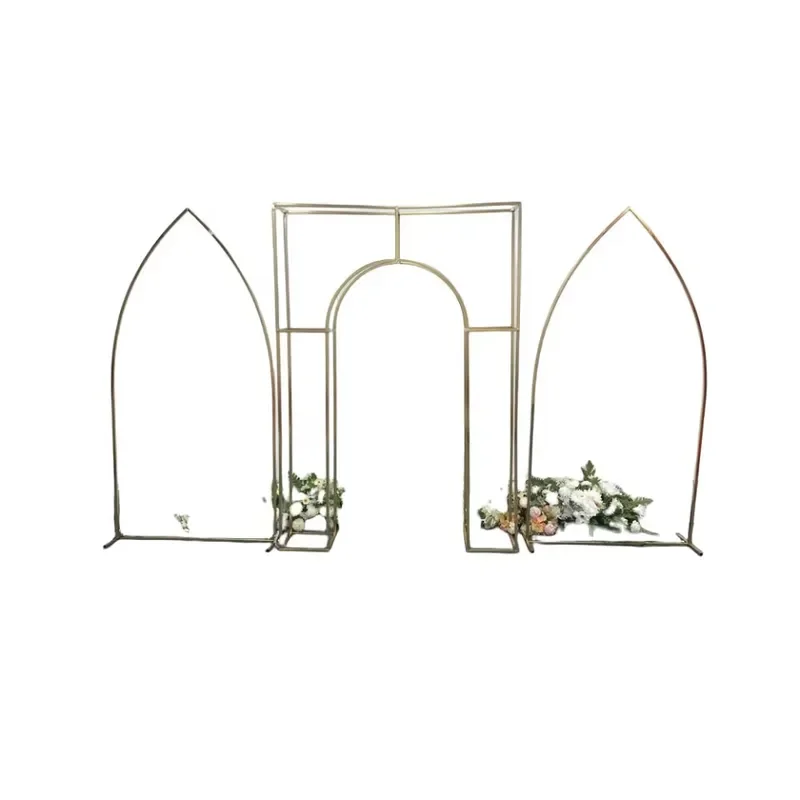 Metal Portable Pointed Arch Stage Combination Screen Outdoor Welcome Props Background Stand for Wedding Christmas New Year
