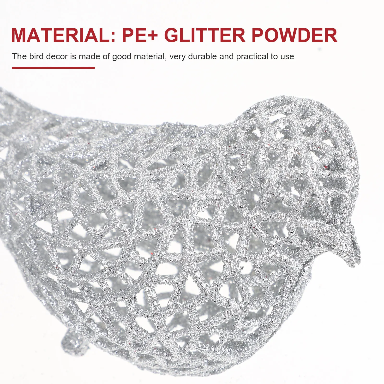 

5Pcs Christmas Birds Decor Delicate Xmas Tree Ornaments Clip Type Creative Festival Decoration Xmas Birds Decor