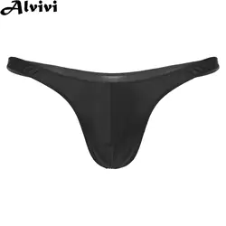 Men Swimming Briefs Glossy Low Waist Bulge Pouch Thongs Swimsuit Swimwear Underpants Beachwear Bathing Suit Sunbath Panties