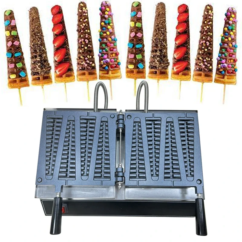 Waffle Stick Iron Commercial Rotary Non-Stick Christmas Tree Stick Lollipop Waffle Machine