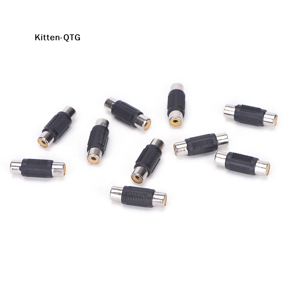 New 10Pcs RCA Female to Female Coupler Plug Audio Video AV Cable Adaptor RCA Joiner Hot sale