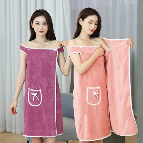 Large Adult Bath Towel Women's Suspender Bathrobe Bath Skirt Thickened Wear-resistant Vest Bath Towel Hair Towel