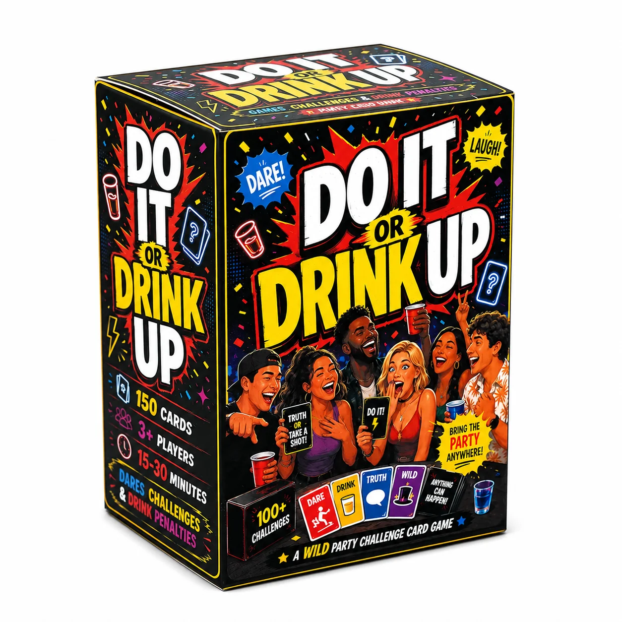 Do It Or Drink Up Party Drinking Card Game With 150 Cards Dare Challenge Truth And Risk Cards Fun Social Icebreaker Game For Bac