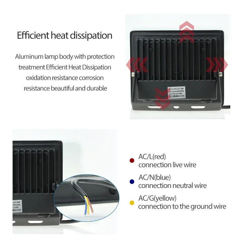 LED FloodLight PIR Motion Sensor Outdoor Led Spotlight 10W 20W 30W 50W 100W IP66 Waterproof Outdoor Garden Lighting Street Light