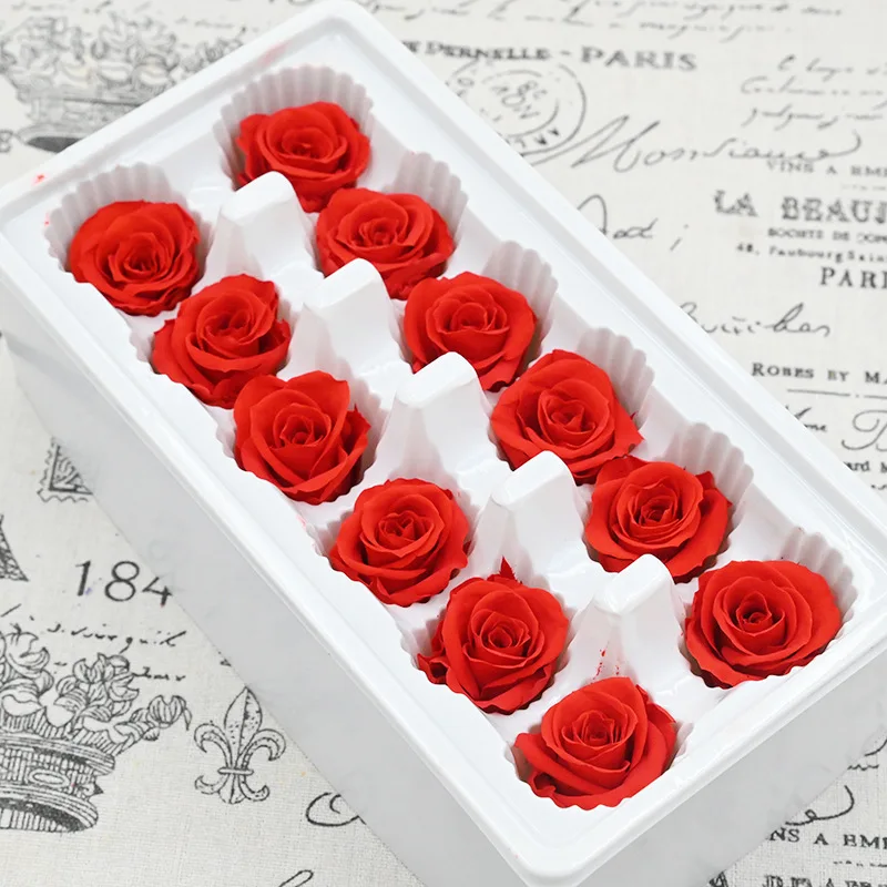 12 pz B grado 3-4Cm fiori stabilizzati rose immortali festa di nozze regalo per la festa della mamma fai da te fiore immortale materiale confezione