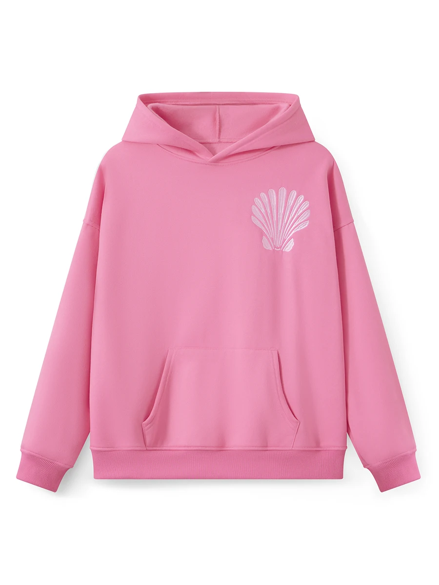 Women s Loose Hoodies Embroidered Hooded Long Sleeve Sweatshirts Pullovers Fall Winter Casual Tops