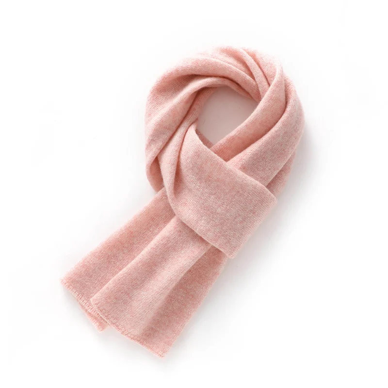 2023 New Autumn Winter Women 100% Pure Cashmere Knitted Scarf Solid Color Scarf Warm Fashion Capes Lady High Quality Scarves