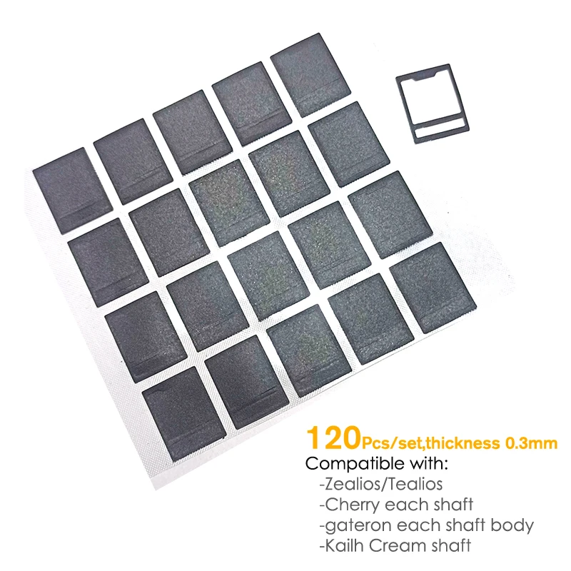 120Pcs/set Black MX Switch Film for Mechanical Keyboard MDI Shaft Film Repair