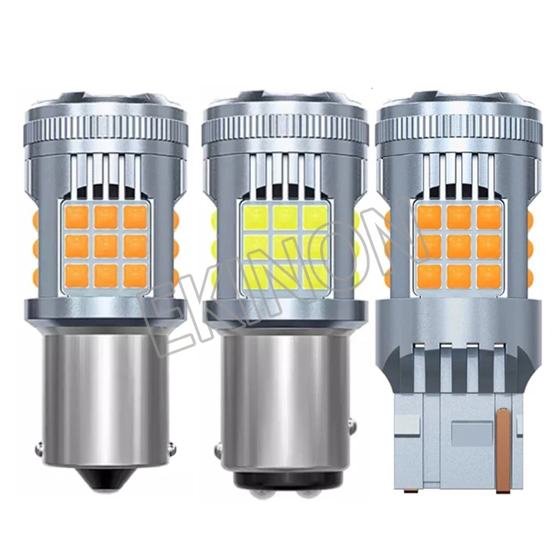 10pcs Anti Flicker S25 1156 1157 7440 7443 3156 3157 Car LED Turn Signal Light Bulb Auto DRL Brake Reverse Lamp 36SMD DC12V-19V