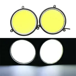 2pcs White LED Strip DRL Daytime Running Light Fog COB Car Lamp Driving Round Auto Auxiliary Lights White License Plate Lamp