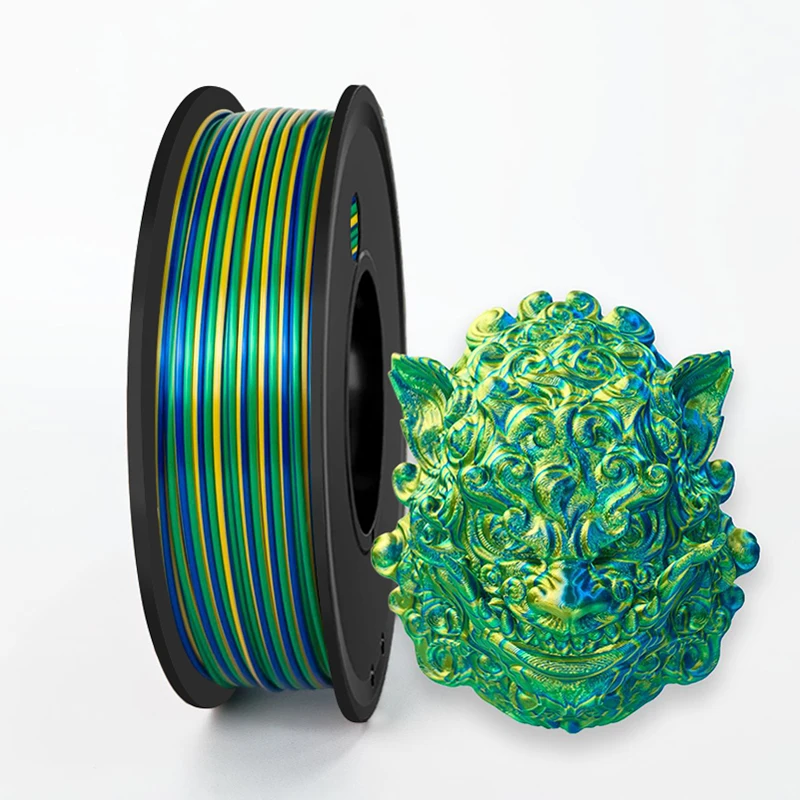 

250g 500g 1kg Dual Color 3D Printer Filament PLA Silk Material blue green Two Colors pla 3D Printing Sublimation Duotone 1.75mm