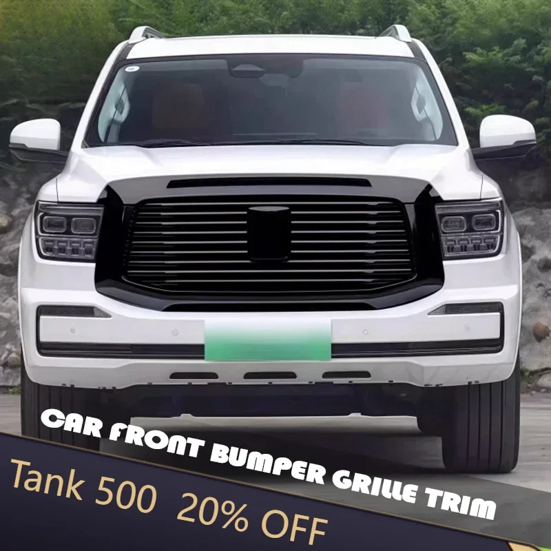 

Fit for GWM Tank 500 Hi4-T Car Front Bumper Grille Trim Modified Car Black Warrior Kit Front Face Grille Car Decorative Parts