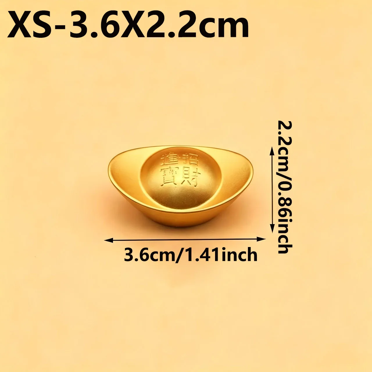 Solid Copper Brass Simulation Gold Ingot Bullion Feng Shui Crafts Ornament Chinoiserie Gift Paperweight Fortune Mascot Decor