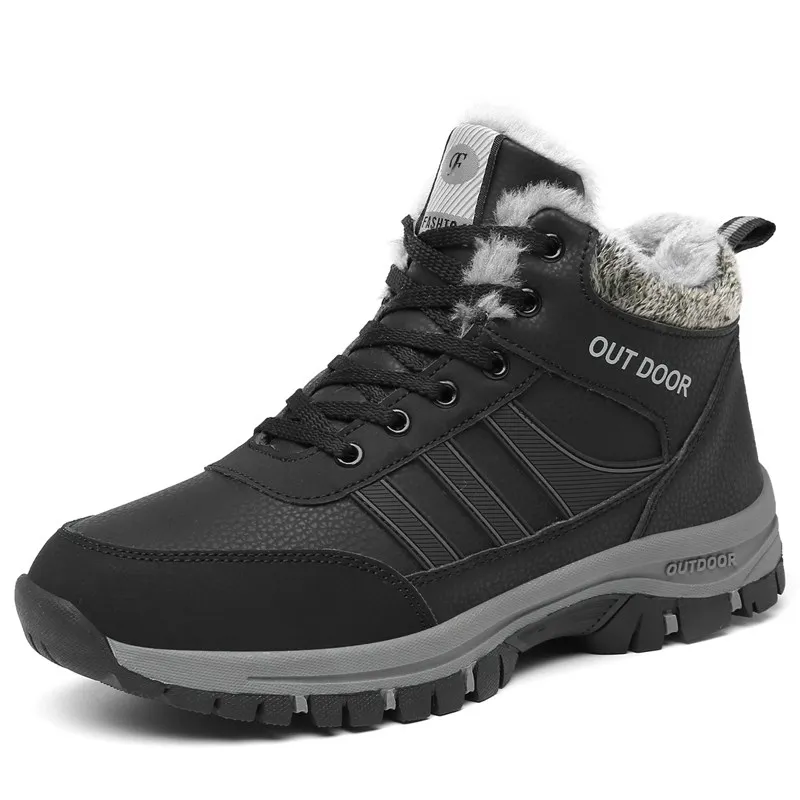 

2025 New Men's Snow boots Non-slip Thick Cotton Shoes with Added Fleece Soft Outdoor Hiking Shoes