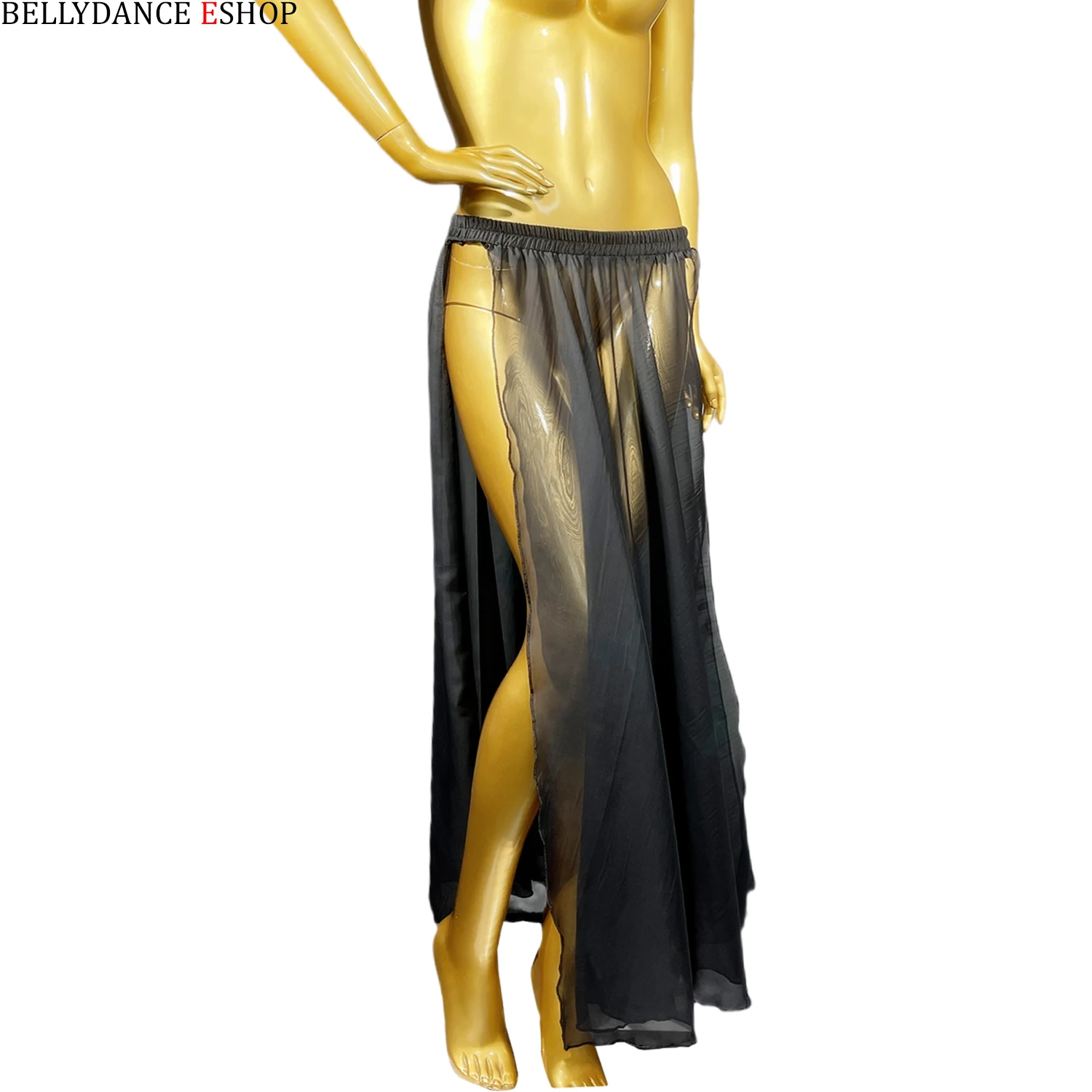 Traje de danza del vientre, faldas largas, faldas sexis con doble abertura alta para mujer, falda de actuación de baile, accesorios de ropa de práctica