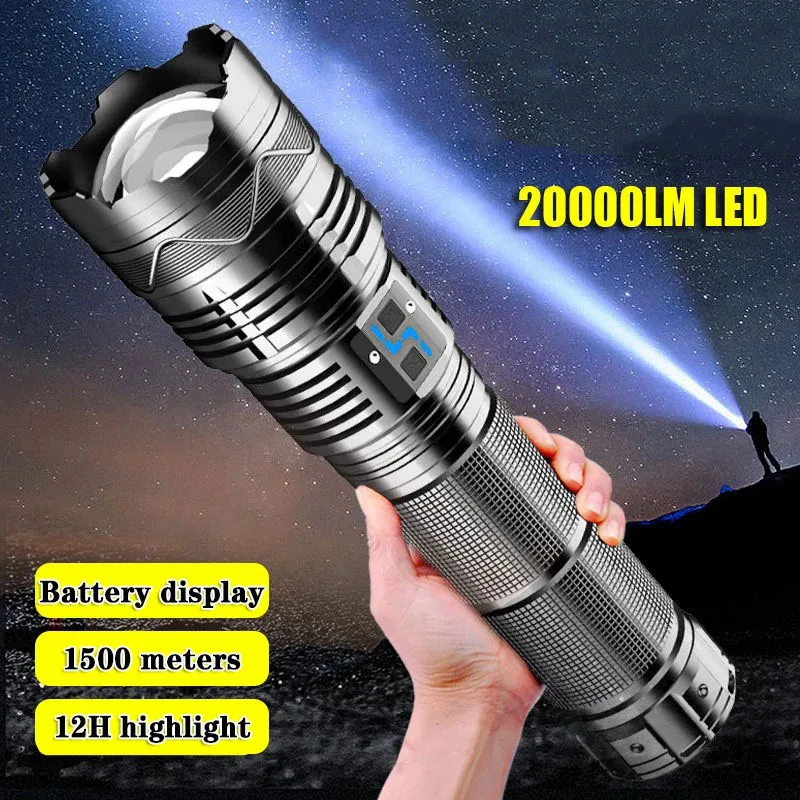 

F2 Powerful 100W GT60 High Power LED Flashlight Super Bright Camping Spotlight Torch Outdoor Tactical Flashlight edc Flash Light