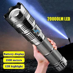 F2 Powerful 100W GT60 High Power LED Flashlight Super Bright Camping Spotlight Torch Outdoor Tactical Flashlight edc Flash Light