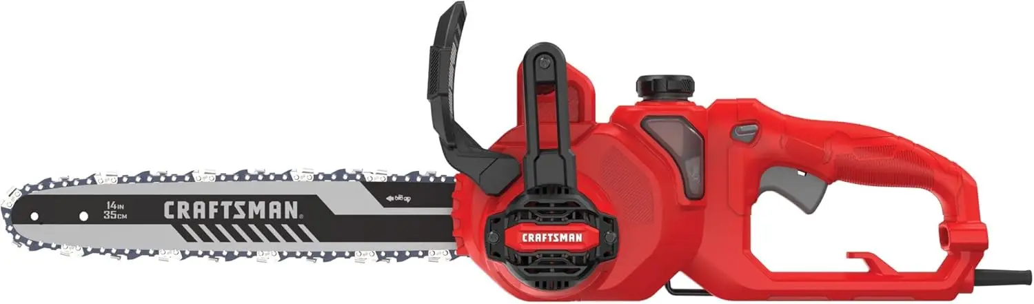 Chainsaw 14 Inch 8 Amp Corded Powerful Motor Compact Design Auto-Oiling Bolt Lock Chain Tensioning Versatrack Compatible