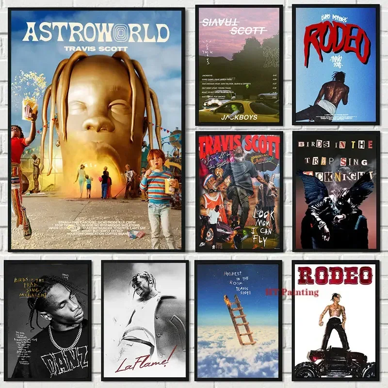 Hip Hop chanteur rappeur Travis Scott Astroworld/Jackboys Album de musique couverture affiche toile peinture mur photos maison dortoir décor