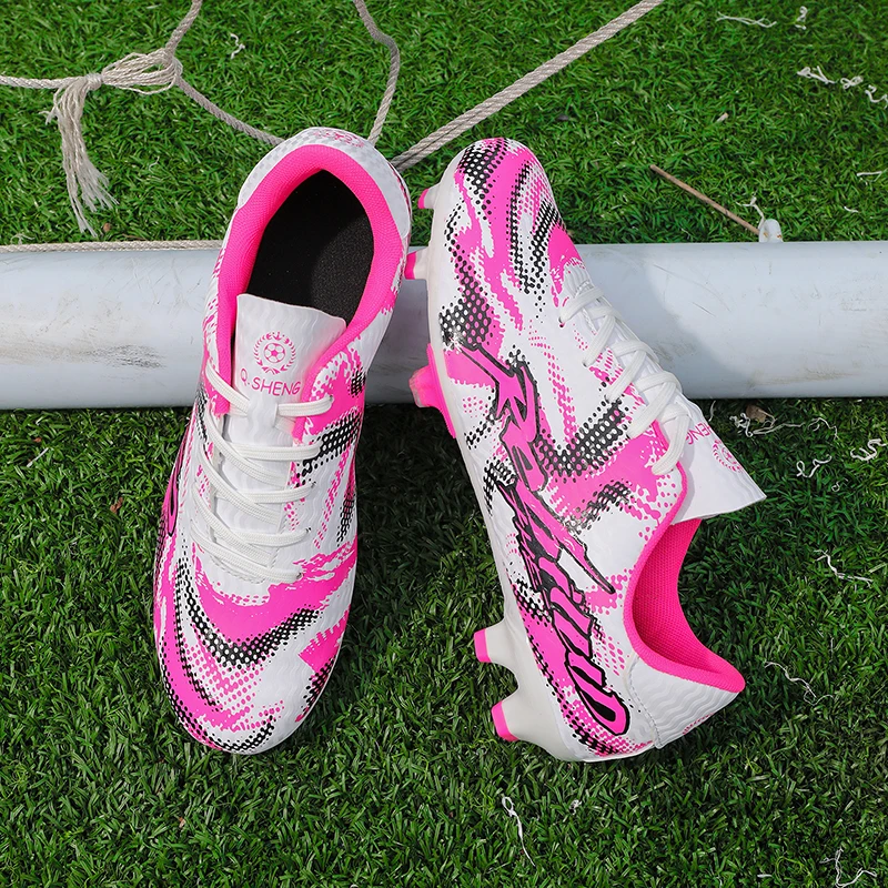 New Men Soccer Shoes Cleats FG Long Spikes TF Turf Studs Yonug Football Boots Anti-slip Unisex Outdoor Grass Training Match Shoe