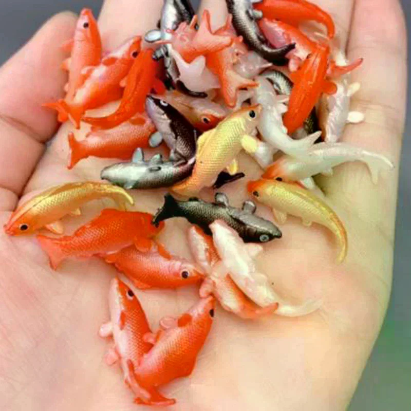 5 قطعة دمية مصغرة نموذج الأسماك الكارب محاكاة الحيوانات للأطفال اللعب DIY بها بنفسك ديكور ذهبية التماثيل ديكور المنزل #4