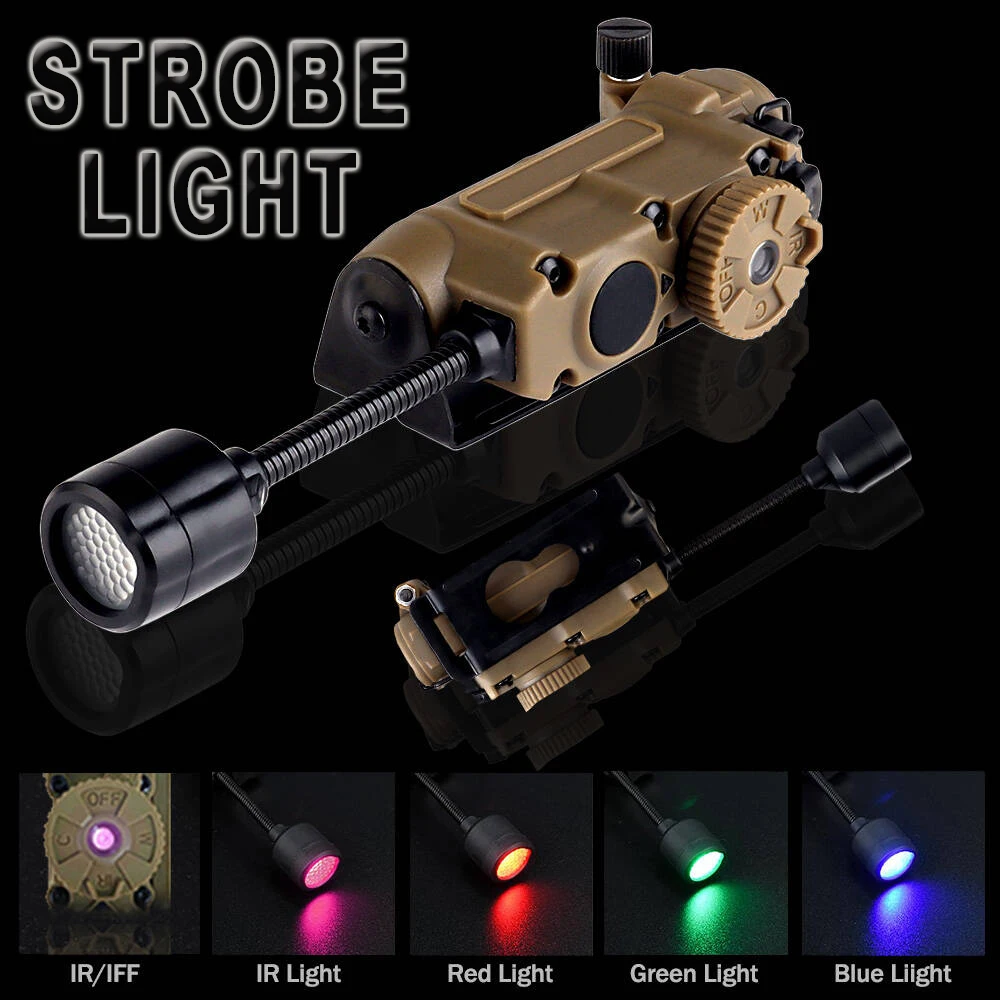

Tactical 5 in 1 Helmet Light Safety Signal Survival LED Strobe Light Red Green Blue White IR Head IFF lamp for Hunting Fishing