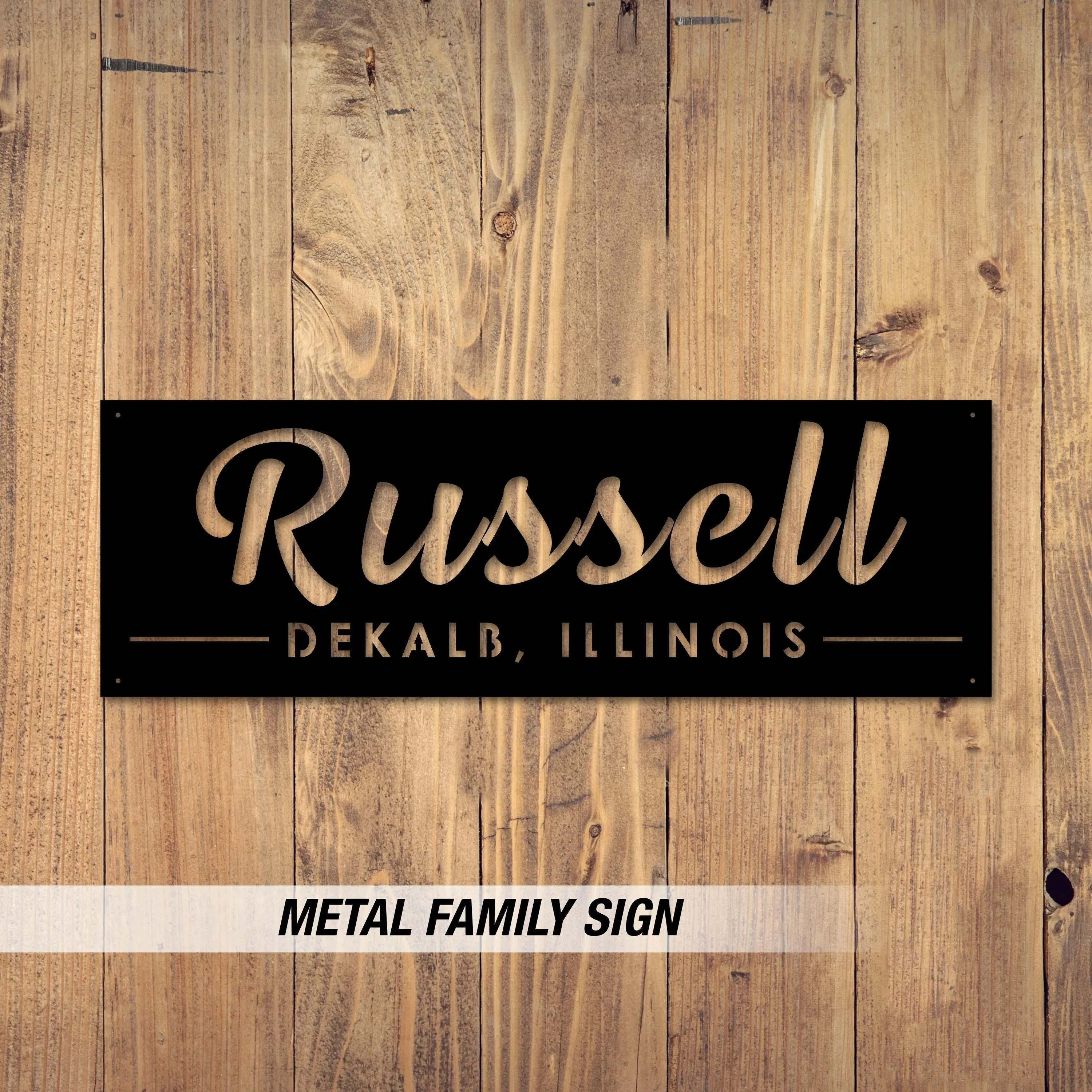 Personalized Metal Name Sign: Custom Laser Cut Steel Wall Art