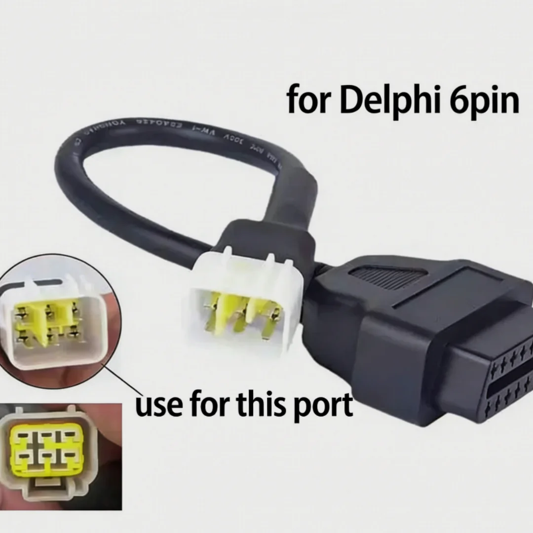 OBD to Motorcycle Diagnostic Cable for KTM Delphi 6Pin EFI SystemUniversal OBD2 Adapter Connector for Motorbike Repair
