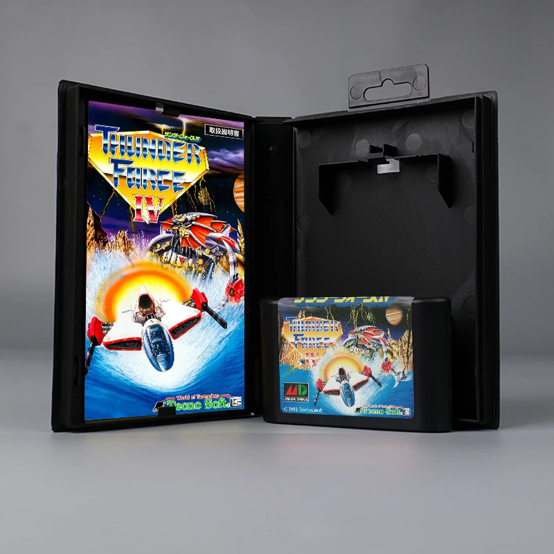 Thunder Force IV JAP cover 16bit MD game card with box with manual for Sega Genesis Megadrive console