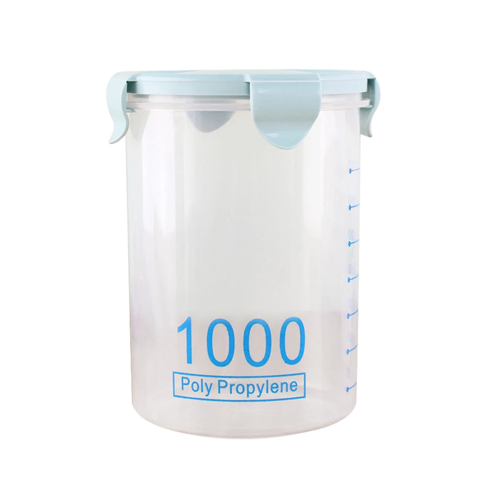 

1000Ml Food Storage Container Airtight Leakproof Dry Snacks Container Locking Lid Plastic Cereal Storage Bottle Kitchen Pantry