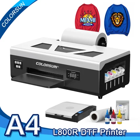 Colorsun A4 DTF-skrivare L800 Impresora A4 DTF-utskriftsmaskin DTF direkt-till-film-skrivare för T-shirts, huvtröjor, denimtyg 6 best sales DTF-skrivarpaket - №2