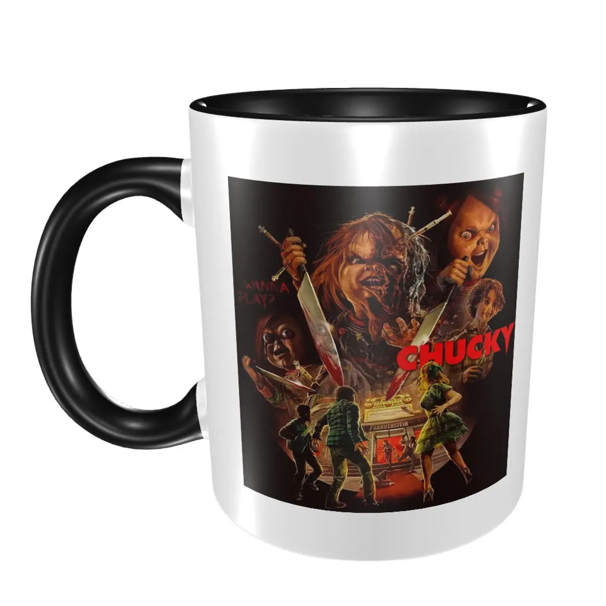 Chucky From Child's Play (2) Mug Funny Ceramic Coffee Cups Tea Mugs Milk Cup Drinkware Gifts for Woman Man