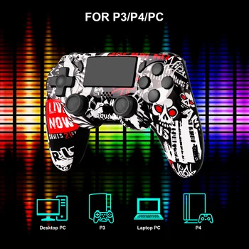 GAMINJA-mando inalámbrico P47 para PS4, mando inalámbrico de doble vibración para Playstation 4, PS3, PC, Wins 7, 8 y 10