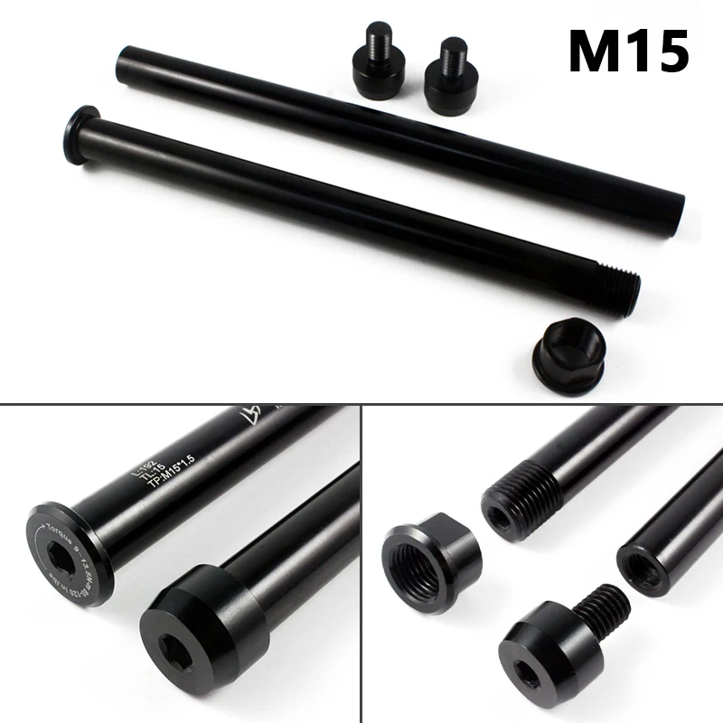 Bicycle Thru Axle Fatbike Axle Skewers Bike Hubs Tube Shaft Quick Release Front Rear Axle M12 M15 P1.5 P1.75 Bike Accessories