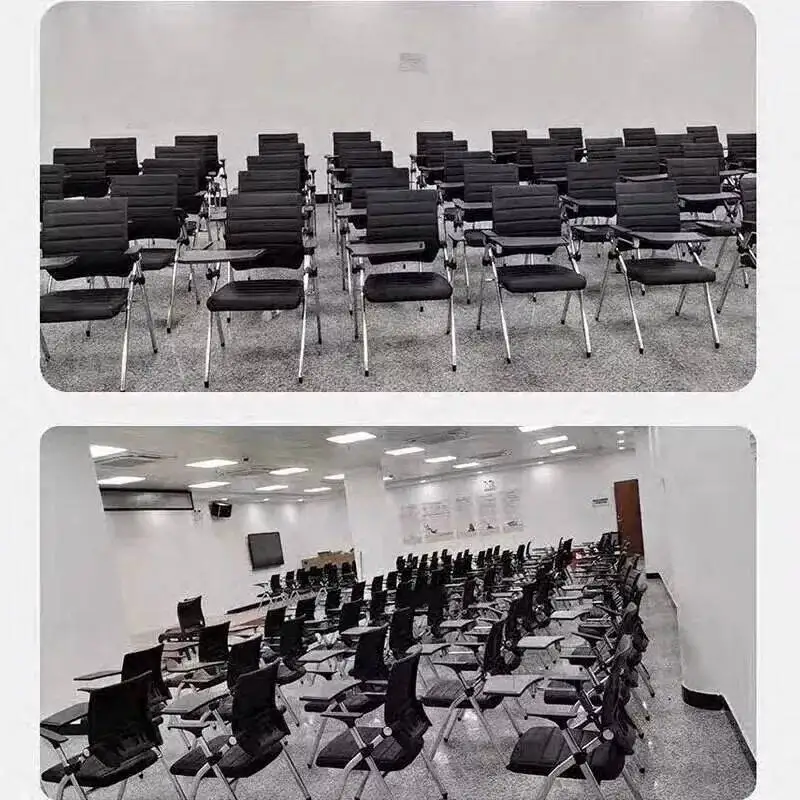 كراسي مؤتمرات جلدية لغرفة الاجتماعات والتدريب كرسي كمبيوتر قابل للطي مع لوحة طاولة كرسي مكتب بسيط شمالي متكامل Y #5