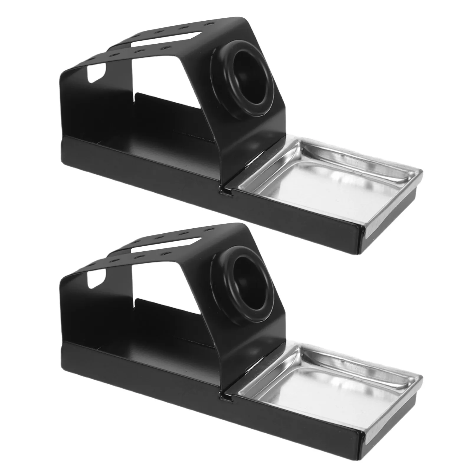 2Pcs Compact Soldering Iron Stand Metal Pen Holder with 8 Holes Heat Resistant Stable Base for Soldering Station and Craft Work