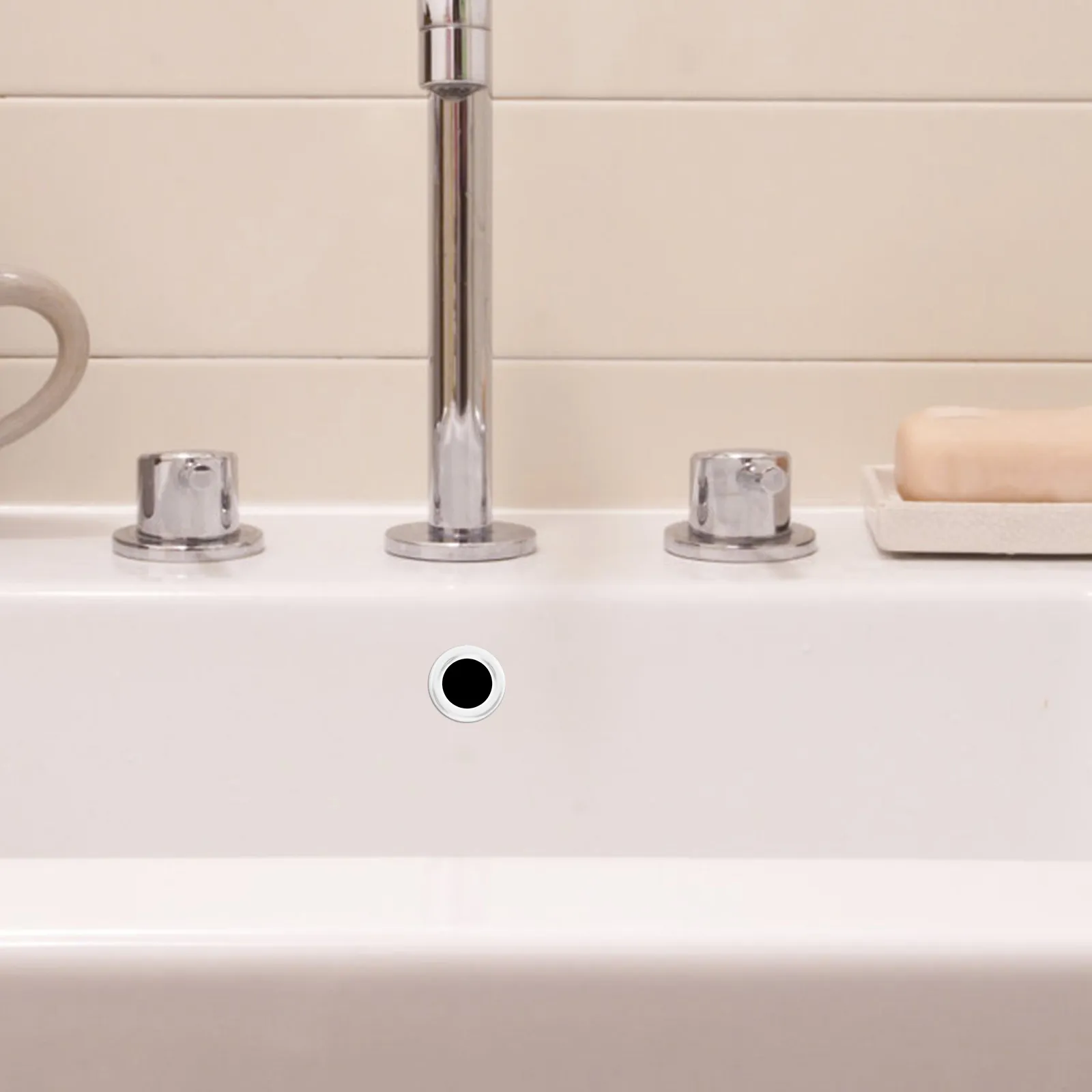 10Pcs Sink Overflow Ring Modern Minimalist Bathroom Wash Basin Countertop Column Basin Overflow Cover Trim Drain Ring for Dry