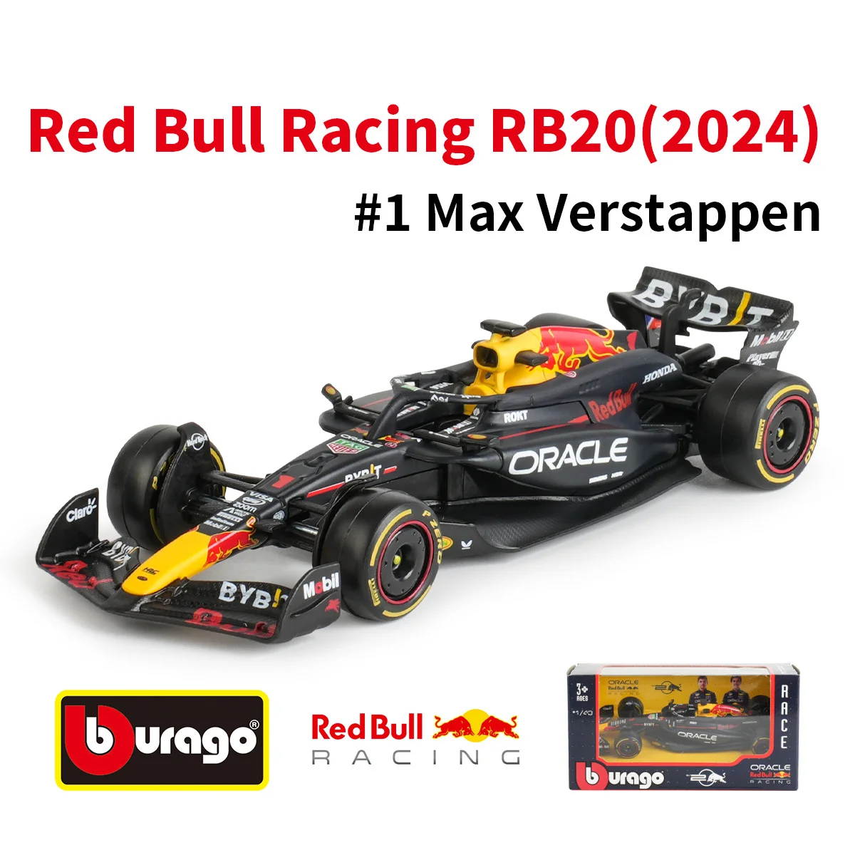 

BIMAO 1:43 Red Bull RB20F1 Racing Car Model, Realistic Alloy Car Model, 2024 Formula