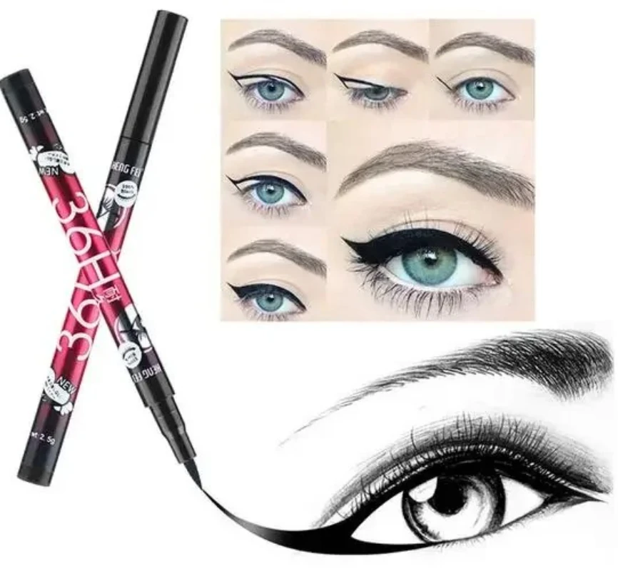 黒液体アイライナー防水アイライナーペンシルメイクアップ 36H 長期的な液体アイライナーペン速乾性ソフトメイクアップツール