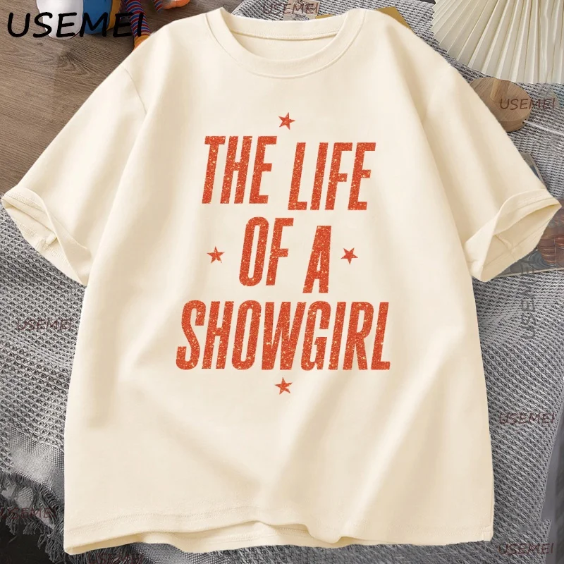 The Life of A Showgirl Tshirt Men Women Concert Music T Shirt Casual Cotton Short Sleeve Round Neck T-shirt Mens Clothing