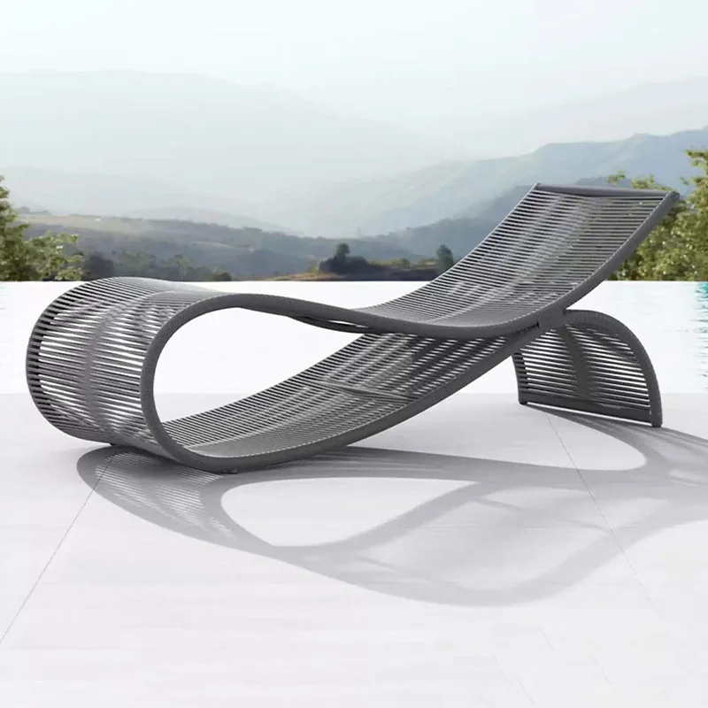 

Outdoor Lounging Hotel Pool Club Creative Rattan Lounging Outdoor Courtyard Garden Resort Lounger Furniture