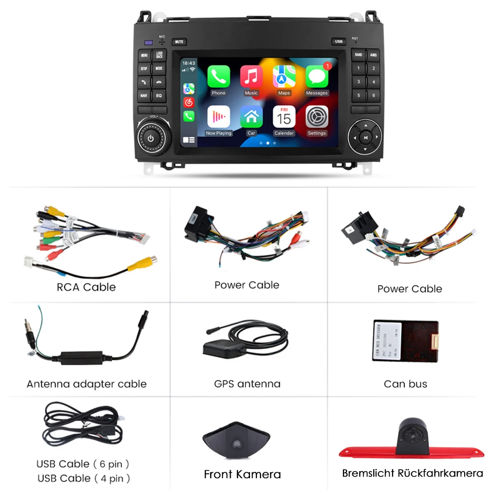 Android Car Radio with GPS Navigation+HD Front and rear Camera for Mercedes-Benz Sprinter 3,5-T Bus B906 309 310 311 313 314 315