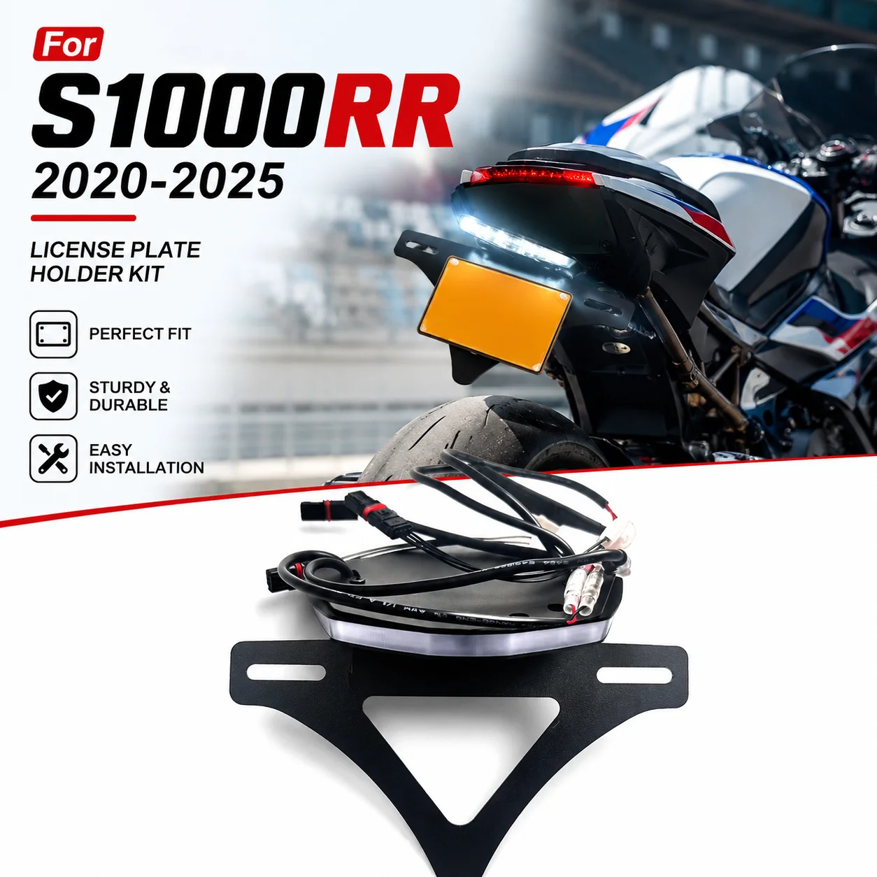 For S1000RR S1000 RR S 1000 RR 2020-2023 S1000 RR Motorcycle Rear Tail Light Brake Turn Signals Integrated LED License Bracket