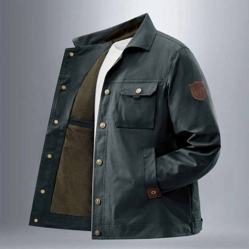 Men's Tactical Military Jacket Autumn Winter Tactical Cargo Jackets Men Casual Multiple Pockets Windproof Outdoor Workwear Coats