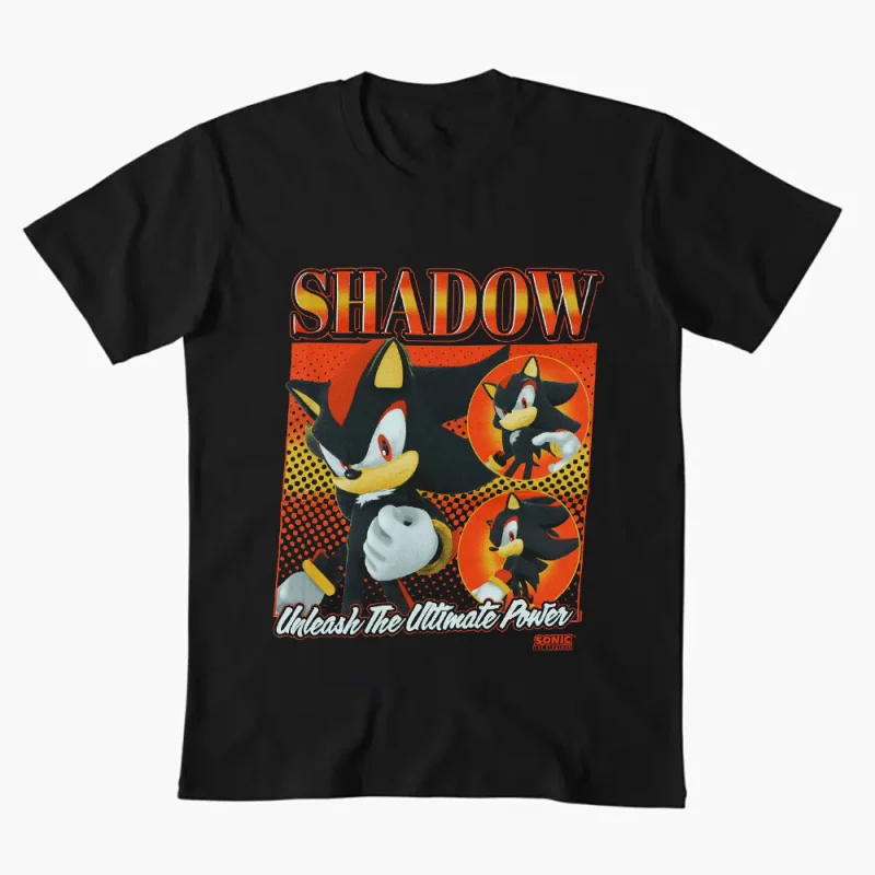 

Ultimate Power 0308 Sonic Shadow The Hedgehog Character Graphic T-Shirt Y2K clothes Cute Anmie print tee All size tops S-6XL