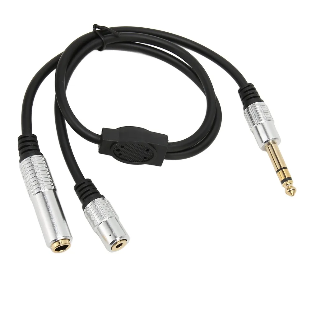 Flexible 1 Split in 2 Sound Cable Plug and Play 0.5m / 1.6ft 1/4 Inch TRS Stereo Splitter Cable Audio Cable Audio Equipment