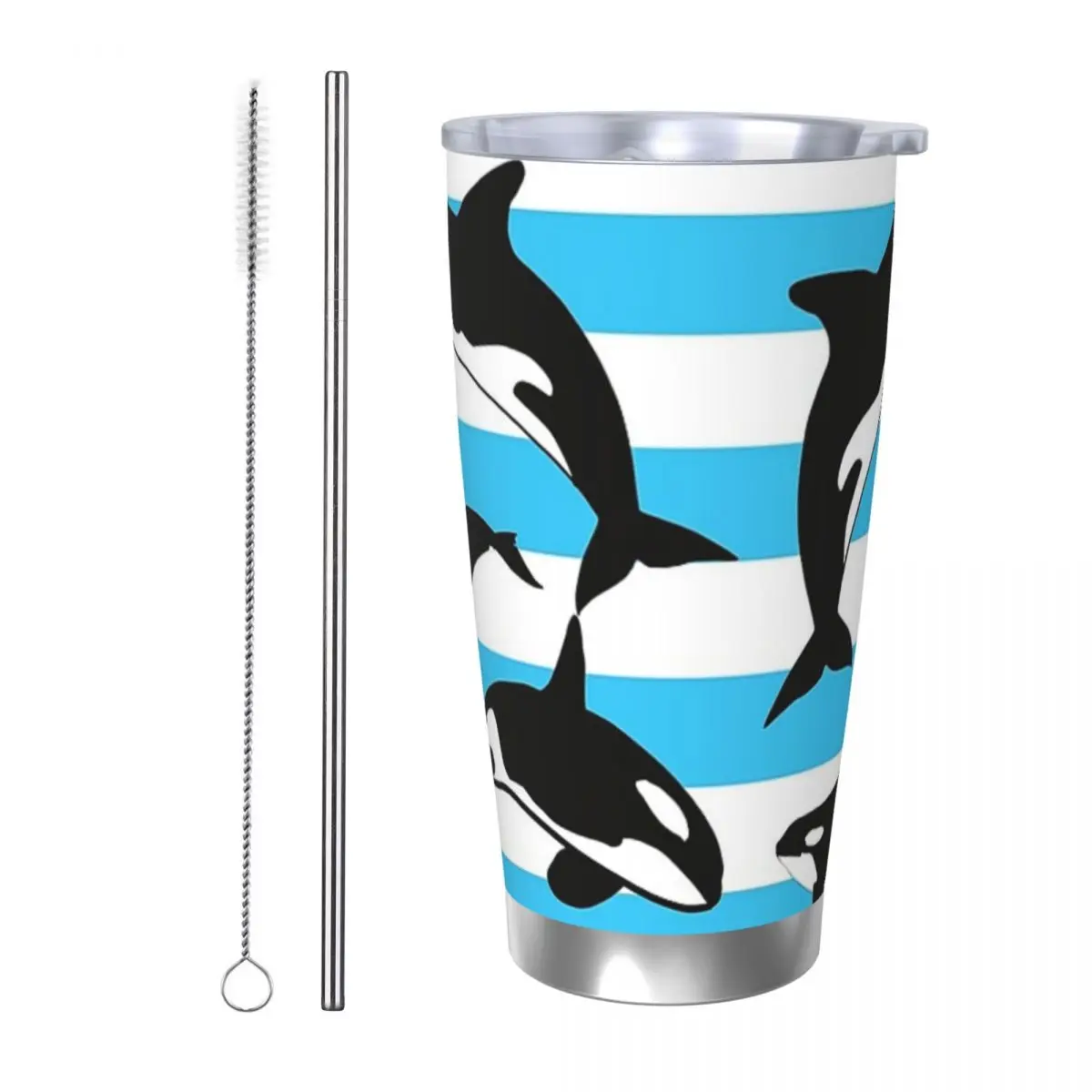 

Стакан Orca Killer Whale из нержавеющей стали, кружки с вакуумной изоляцией, термохолодная чашка, соломинка с крышкой, 20 унций