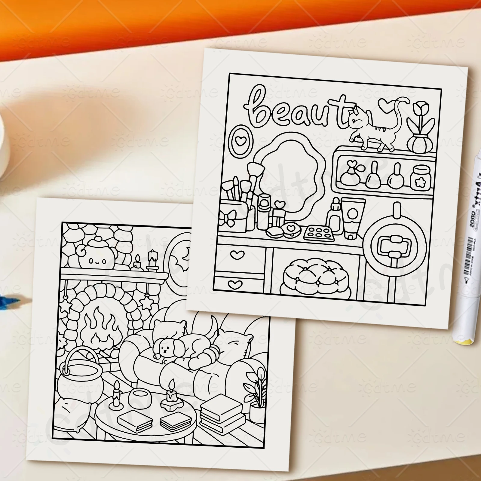 COMFY CORNER Malbuch für Erwachsene mit Auffälligen und Einfachen Mustern, Niedliches Zeichenbuch, Perfektes Geschenk für Partys und Geburtstage – Detail 8